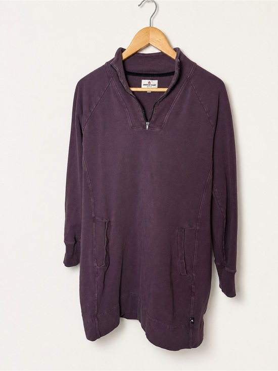 American Giant Dresses & Skirts - American Giant Womens Large Quarter Zip Tunic Sweatshirt Plum Purple Cotton USA